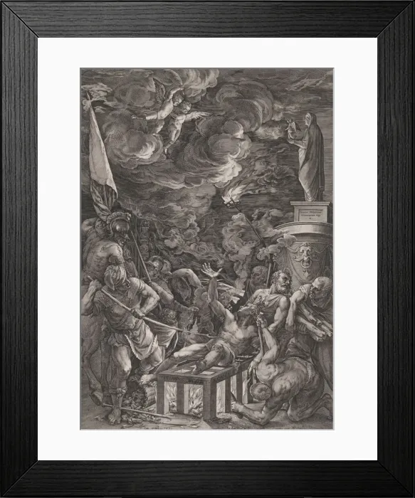 Framed Print : Martyrdom of St. Lawrence, 1571. Creator: Cornelis Cort Framed Print : Martyrdom of St. Lawrence, 1571. Creator: Cornelis Cort