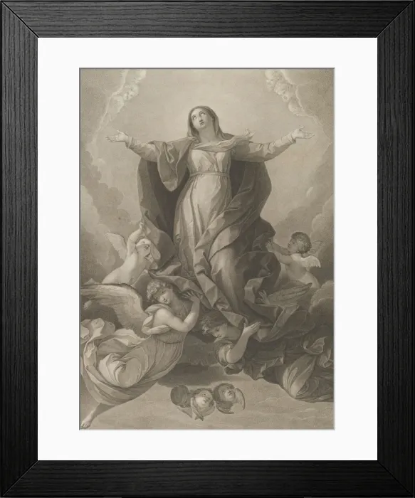 Framed Print : The assumption of the Virgin, who rises with arms outstretched Framed Print : The assumption of the Virgin, who rises with arms outstretched