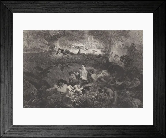 Framed Print : Dreams of Hunting, 1858. Creator: Celestin Nanteuil Framed Print : Dreams of Hunting, 1858. Creator: Celestin Nanteuil