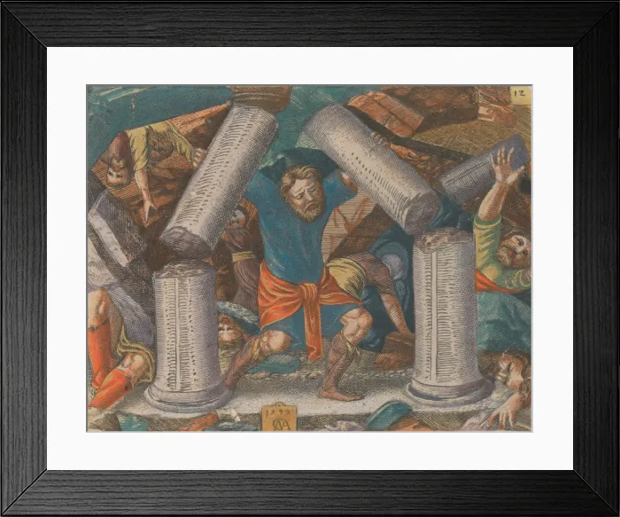 Framed Print : The Story of Samson, 1549. Creator: Cornelis Massys Framed Print : The Story of Samson, 1549. Creator: Cornelis Massys