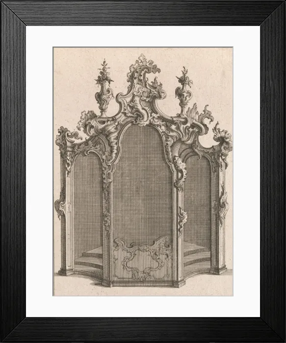 Framed Print : Design for a Confessional, Plate 1 from an Untitled Series of Designs for C Framed Print : Design for a Confessional, Plate 1 from an Untitled Series of Designs for C