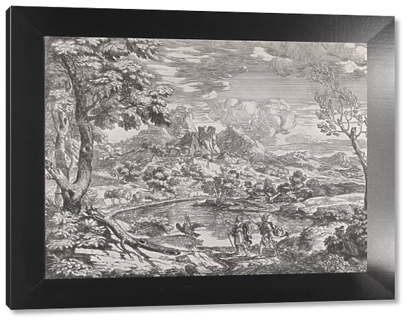 Landscape with a man showing Mercury the eagle of Jupiter, ca. 1695-99
