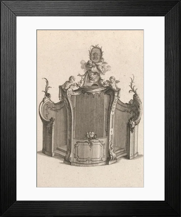 Framed Print : Design for a Confessional, Plate 2 from an Untitled Series of Designs for C Framed Print : Design for a Confessional, Plate 2 from an Untitled Series of Designs for C