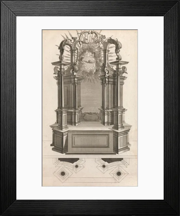Framed Print : Design for a Monumental Altar, Plate n from Unterschiedliche Neu Inventier Framed Print : Design for a Monumental Altar, Plate n from Unterschiedliche Neu Inventier
