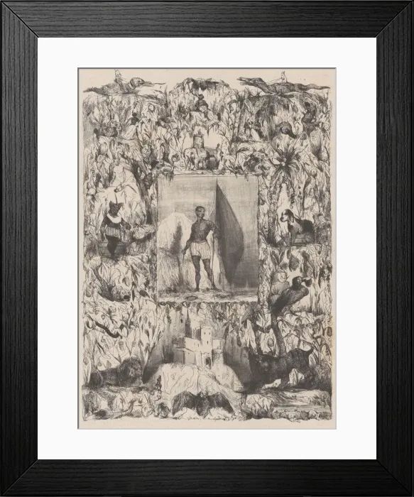 Framed Print : Bug-Jargal, ca. 1832. Creator: Celestin Nanteuil Framed Print : Bug-Jargal, ca. 1832. Creator: Celestin Nanteuil