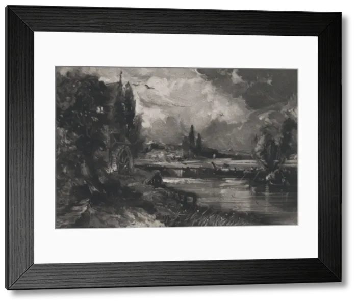 Framed Print : A Mill, 1829. Creator: David Lucas Framed Print : A Mill, 1829. Creator: David Lucas