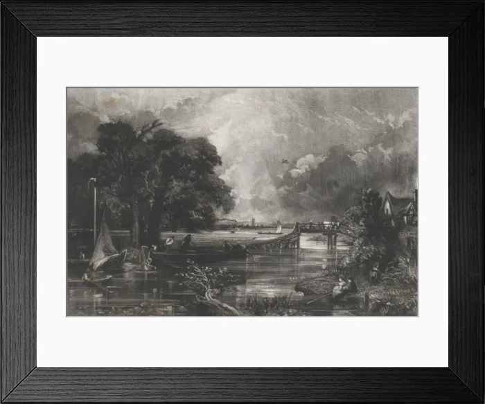 Framed Print : River Stour, 1831. Creator: David Lucas Framed Print : River Stour, 1831. Creator: David Lucas