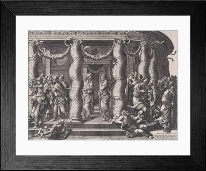 Framed Print : Christ and the woman taken in adultery, 1575 (republished 1613). Creator: Diana Mantuana Framed Print : Christ and the woman taken in adultery, 1575 (republished 1613). Creator: Diana Mantuana