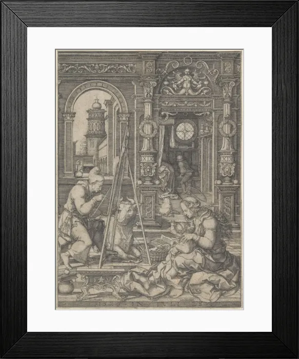 Framed Print : Saint Luke Painting the Virgin, 1526. Creator: Dirck Vellert Framed Print : Saint Luke Painting the Virgin, 1526. Creator: Dirck Vellert