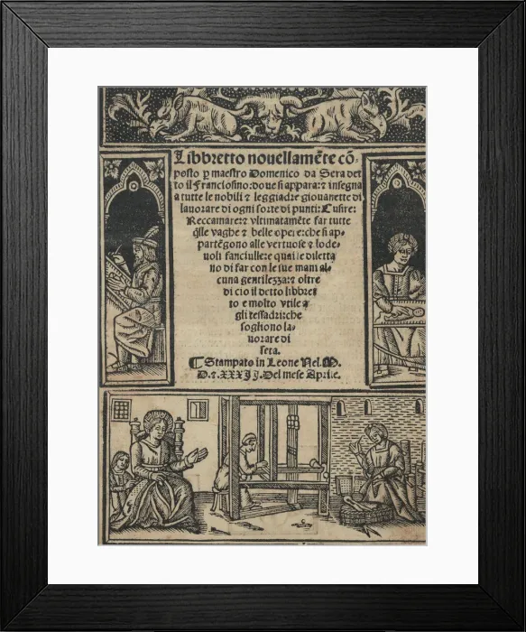 Framed Print : Libbretto nouellamete composto per maestro Domenico da Sera... lauorare di ogni s Framed Print : Libbretto nouellamete composto per maestro Domenico da Sera... lauorare di ogni s