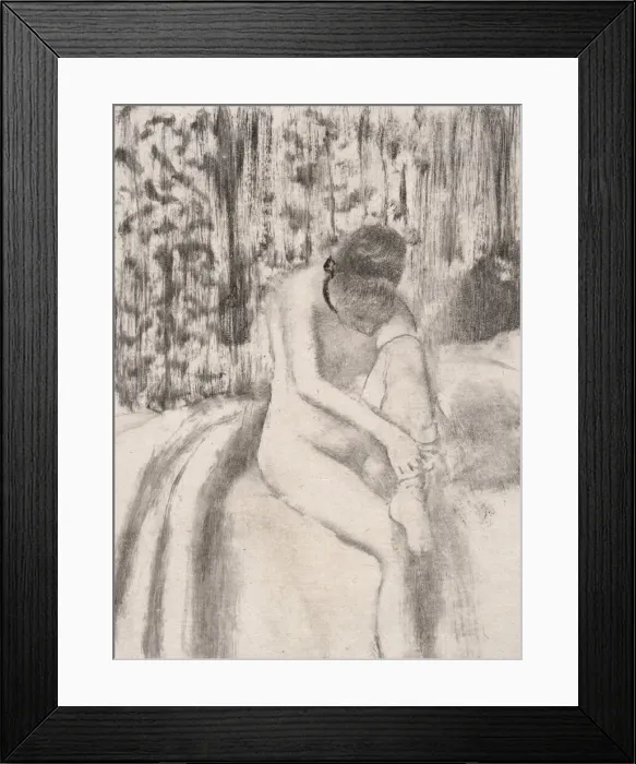 Framed Print : Girl Putting on Her Stockings, 1876-77. Creator: Edgar Degas Framed Print : Girl Putting on Her Stockings, 1876-77. Creator: Edgar Degas