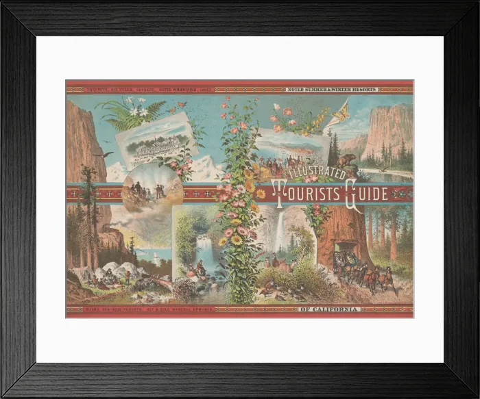 Framed Print : Book cover to an Illustrated Tourist Guide of Noted Summer & Winter Resorts of Cali Framed Print : Book cover to an Illustrated Tourist Guide of Noted Summer & Winter Resorts of Cali