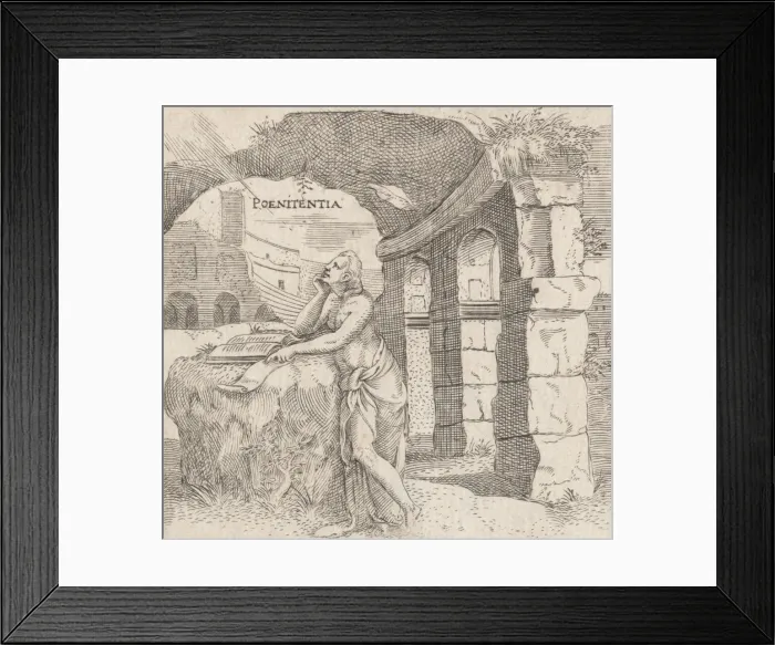 Framed Print : Penitence (Poenitentia), ca. 1545-50. Creator: Enea Vico Framed Print : Penitence (Poenitentia), ca. 1545-50. Creator: Enea Vico