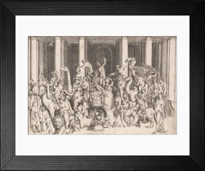 Framed Print : The Indian Triumph of Bacchus, ca. 1542. Creator: Attributed to Enea Vico Framed Print : The Indian Triumph of Bacchus, ca. 1542. Creator: Attributed to Enea Vico