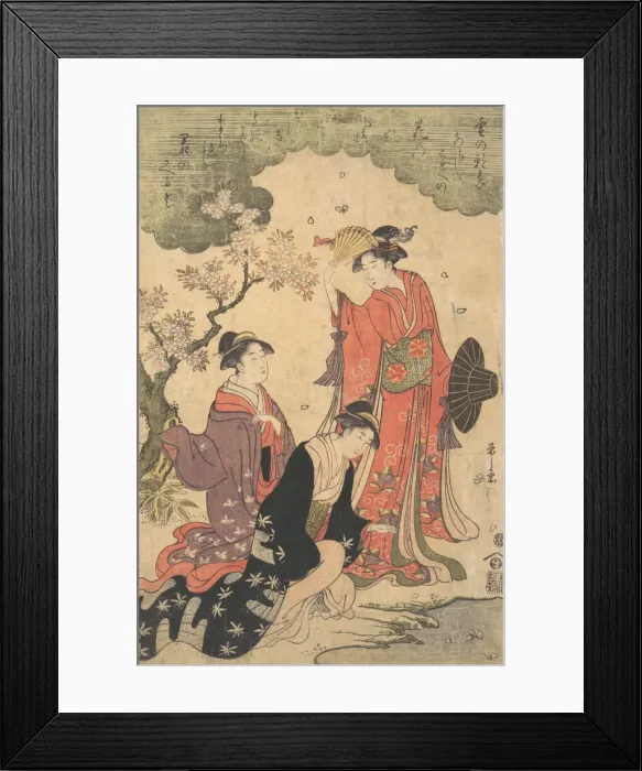 Framed Print : Ladies at a Picnic, ca. 1790. Creator: Hosoda Eishi Framed Print : Ladies at a Picnic, ca. 1790. Creator: Hosoda Eishi