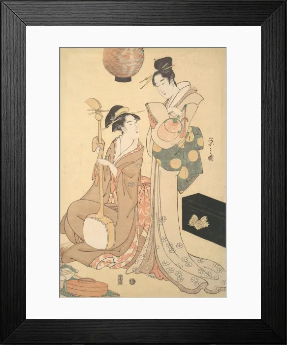Framed Print : Two Geisha, ca. 1792. Creator: Hosoda Eishi Framed Print : Two Geisha, ca. 1792. Creator: Hosoda Eishi