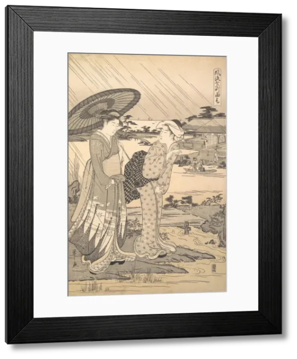 Framed Print : Ono no Komachi Praying for Rain, ca. 1791. Creator: Hosoda Eishi Framed Print : Ono no Komachi Praying for Rain, ca. 1791. Creator: Hosoda Eishi