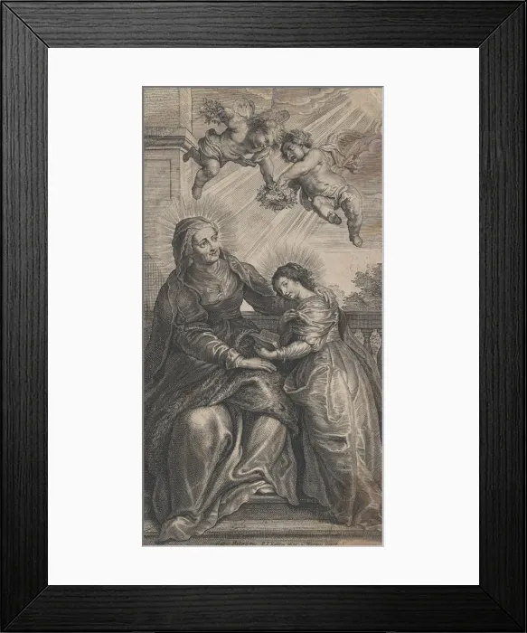 Framed Print : The education of the Virgin, with Saint Anne and the Virgin Mary reading with two p Framed Print : The education of the Virgin, with Saint Anne and the Virgin Mary reading with two p