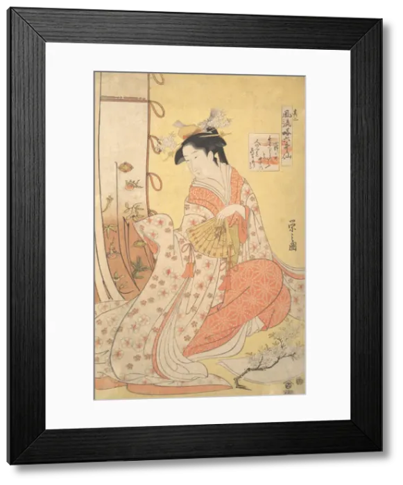 Framed Print : Ono no Komachi: Number Two (Sono ni), from the series Stylish Parodies of the Six Poetic Framed Print : Ono no Komachi: Number Two (Sono ni), from the series Stylish Parodies of the Six Poetic