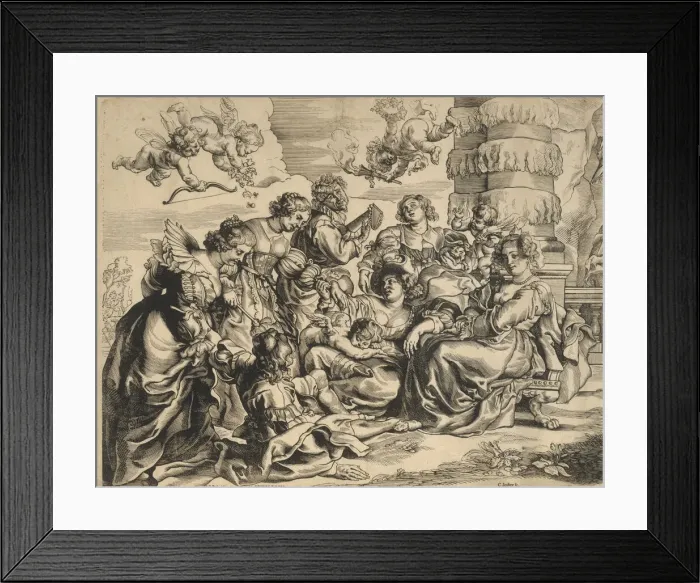 Framed Print : The Garden of Love (left block), 1630s. Creator: Christoffel Jegher Framed Print : The Garden of Love (left block), 1630s. Creator: Christoffel Jegher