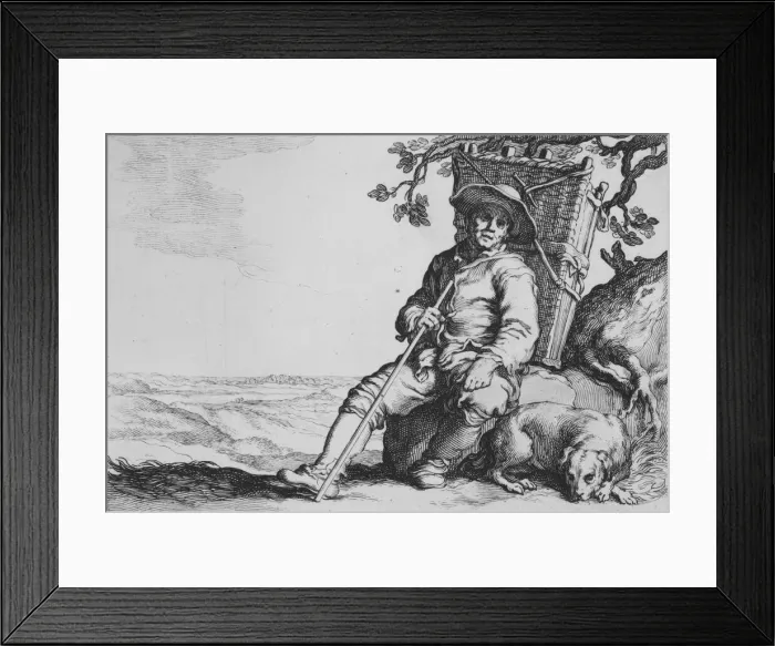 Framed Print : Traveler with Dog, from the series Sixteen Peasant Subjects, 17th century Framed Print : Traveler with Dog, from the series Sixteen Peasant Subjects, 17th century