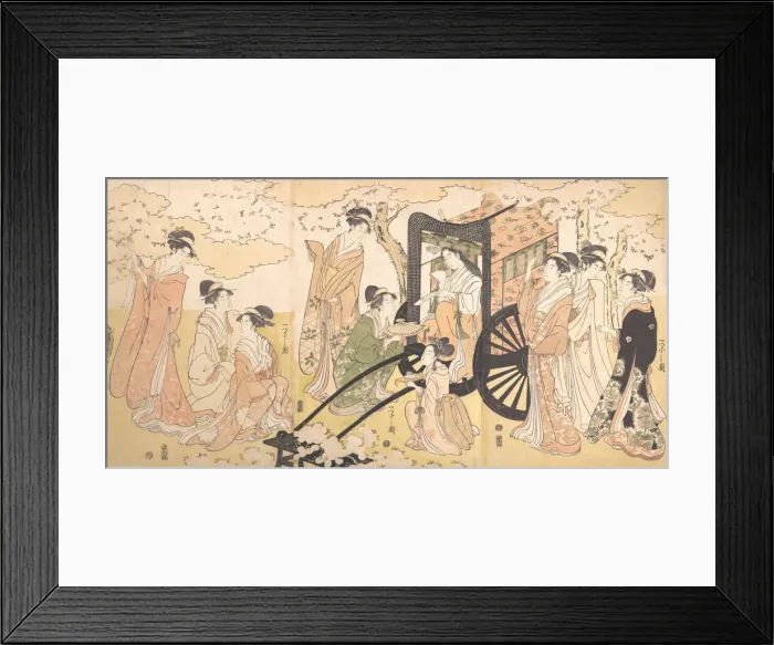Framed Print : A Cherry-Viewing Excursion by a Noble Lady and Attendants, ca. 1797 Framed Print : A Cherry-Viewing Excursion by a Noble Lady and Attendants, ca. 1797