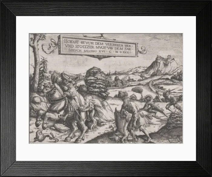 Framed Print : Pride goeth before a fall, 1531. Creator: Christoph Bockstorffer Framed Print : Pride goeth before a fall, 1531. Creator: Christoph Bockstorffer