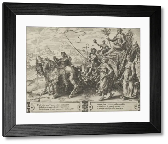 Framed Print : The Triumph of Peace, from The Cycle of the Vicissitudes of Human Affairs, plate 8, 1564 Framed Print : The Triumph of Peace, from The Cycle of the Vicissitudes of Human Affairs, plate 8, 1564