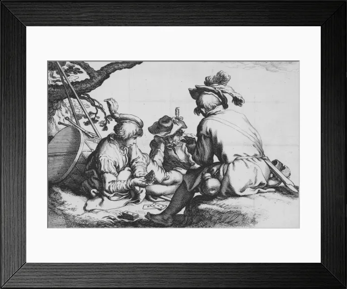 Framed Print : Soldiers Playing Cards, from the series Sixteen Peasant Subjects, 17th century Framed Print : Soldiers Playing Cards, from the series Sixteen Peasant Subjects, 17th century