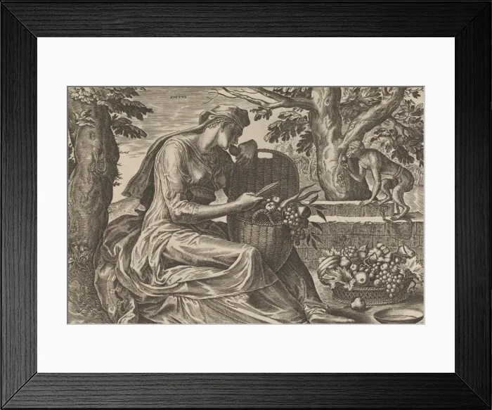 Framed Print : Taste, from The Five Senses, 1561. Creator: Cornelis Cort Framed Print : Taste, from The Five Senses, 1561. Creator: Cornelis Cort