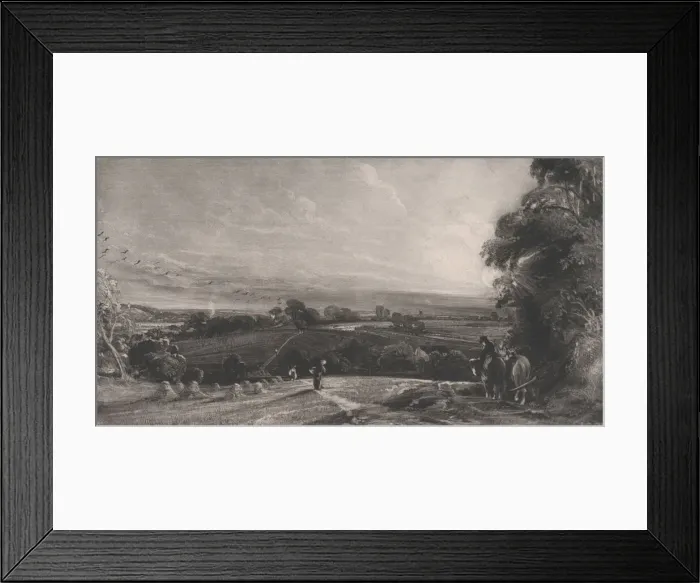 Framed Print : Autumnal Sunset, 1830. Creator: David Lucas Framed Print : Autumnal Sunset, 1830. Creator: David Lucas