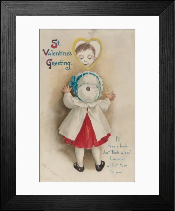 Framed Print : Valentine - movable wheel postcard, 1913. Creator: Ellen Hattie Clapsaddle Framed Print : Valentine - movable wheel postcard, 1913. Creator: Ellen Hattie Clapsaddle