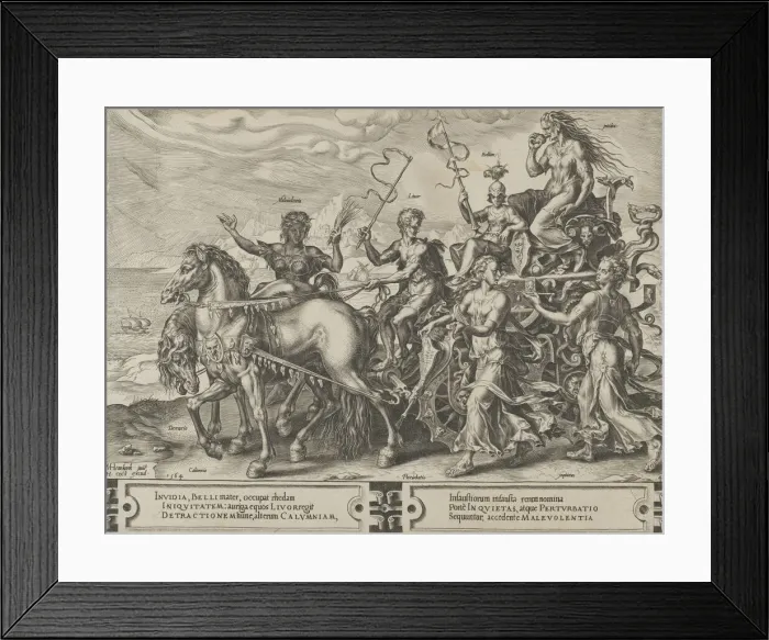 Framed Print : The Triumph of Envy, from The Cycle of the Vicissitudes of Human Affairs, plate 4, 1564 Framed Print : The Triumph of Envy, from The Cycle of the Vicissitudes of Human Affairs, plate 4, 1564