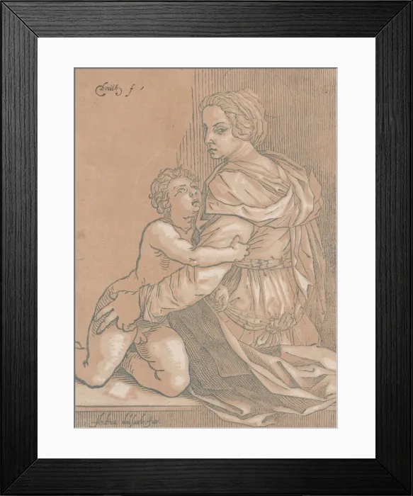 Framed Print : Virgin and child, ca. 1530. Creator: Edmond Douet Framed Print : Virgin and child, ca. 1530. Creator: Edmond Douet