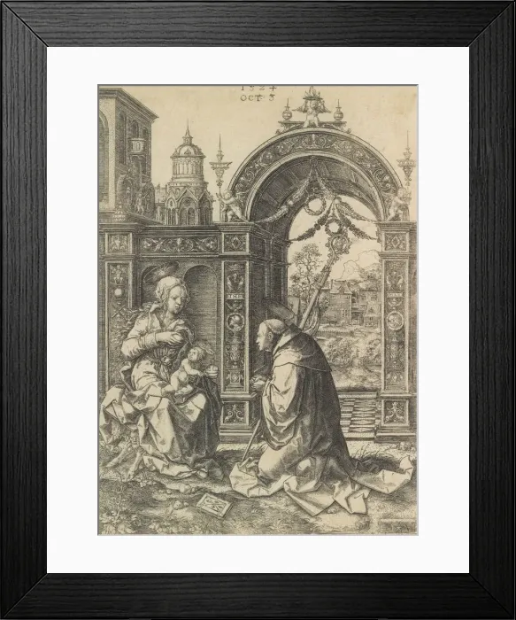 Framed Print : St. Bernard Adoring the Christ Child, October 5, 1524. Creator: Dirck Vellert Framed Print : St. Bernard Adoring the Christ Child, October 5, 1524. Creator: Dirck Vellert