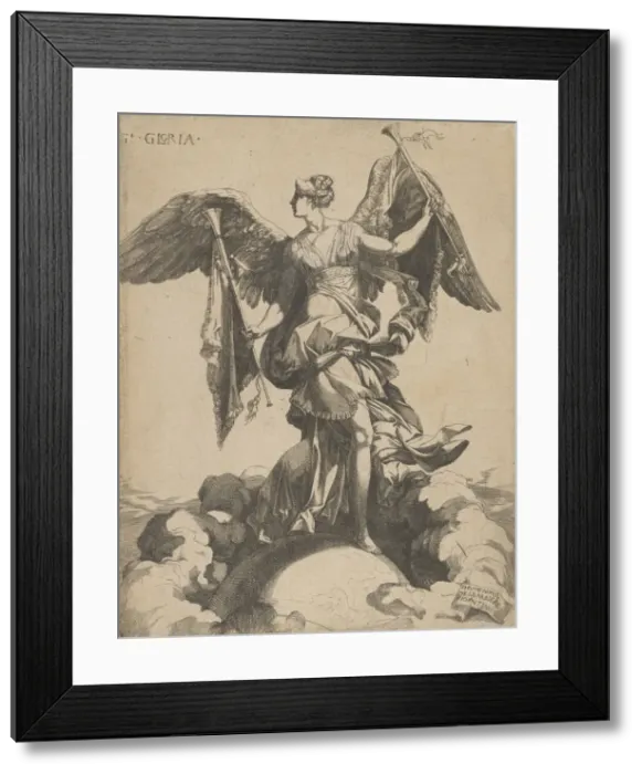 Framed Print : Fame, 1540-50. Creator: Domenico del Barbiere Framed Print : Fame, 1540-50. Creator: Domenico del Barbiere