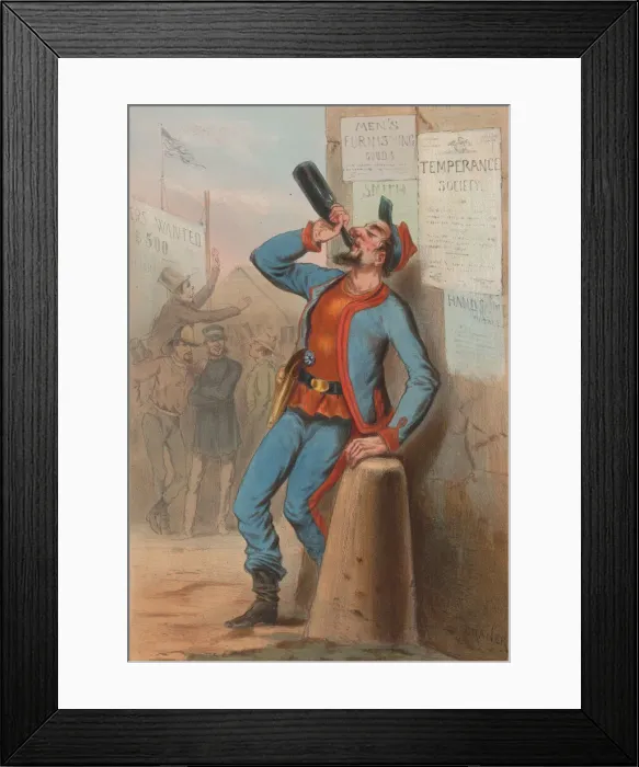 Framed Print : Etats-Unis 1865 - New-York Fire-Brigade Zouaves, 1865. Creator: Draner Framed Print : Etats-Unis 1865 - New-York Fire-Brigade Zouaves, 1865. Creator: Draner