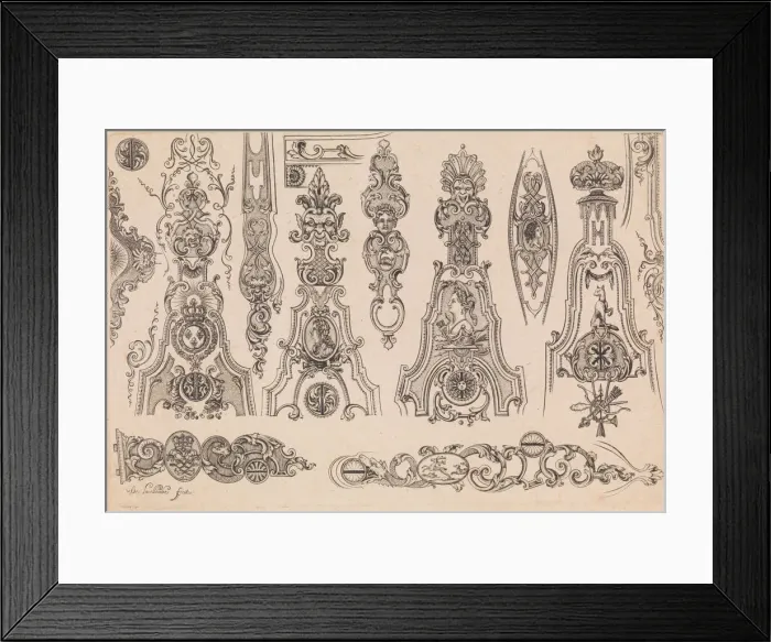 Framed Print : Plate three from Nouveavx Desseins D Arquebvseries, ca. 1705-30. Creator: de La Collombe Framed Print : Plate three from Nouveavx Desseins D Arquebvseries, ca. 1705-30. Creator: de La Collombe