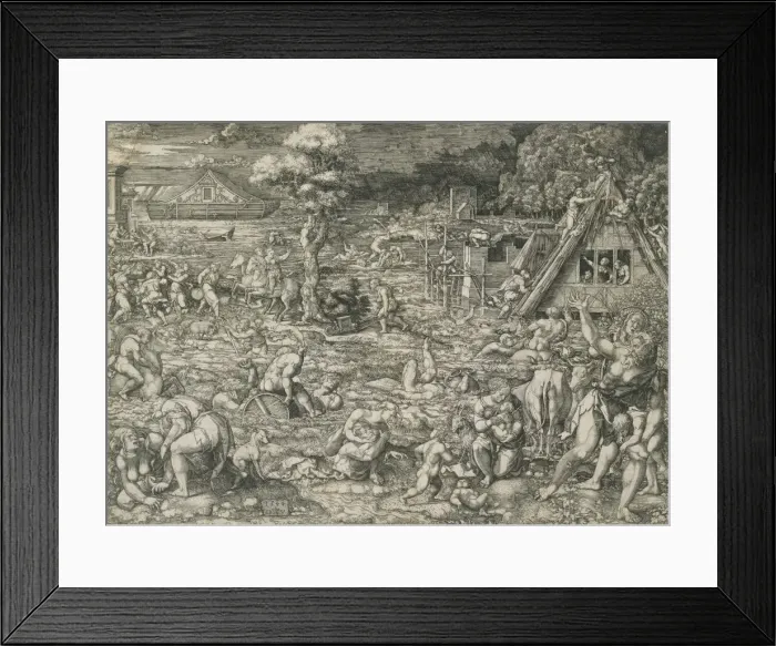 Framed Print : The Deluge, 1544. Creator: Dirck Vellert Framed Print : The Deluge, 1544. Creator: Dirck Vellert