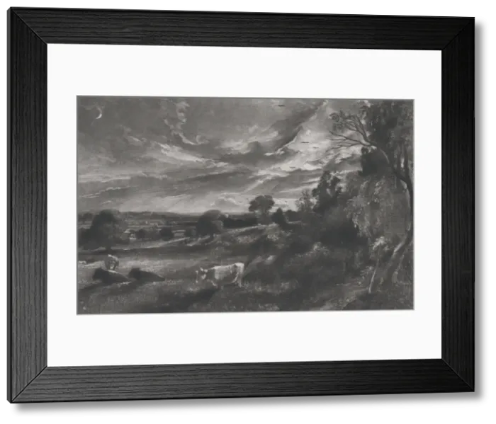 Framed Print : Summer Evening, 1831. Creator: David Lucas Framed Print : Summer Evening, 1831. Creator: David Lucas
