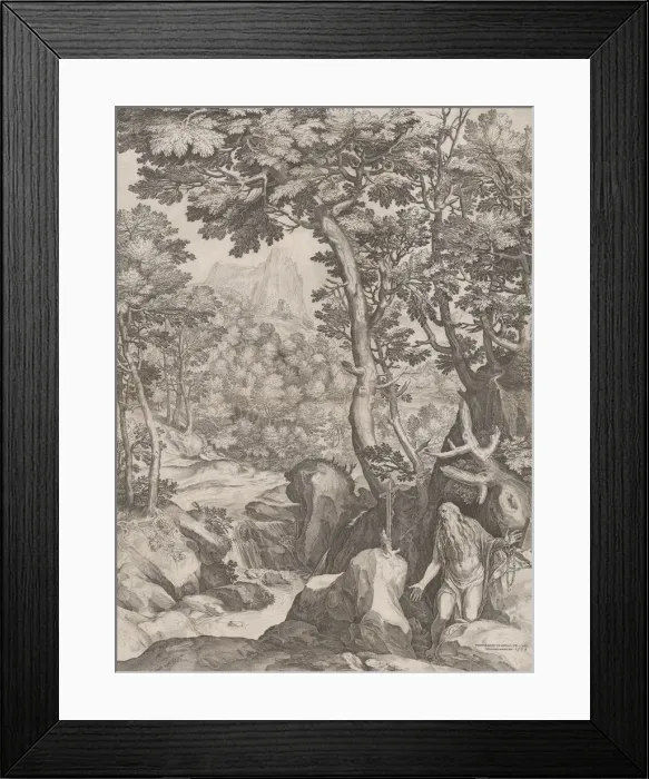 Framed Print : St Onuphrius in the Wilderness, 1574. Creator: Cornelis Cort Framed Print : St Onuphrius in the Wilderness, 1574. Creator: Cornelis Cort