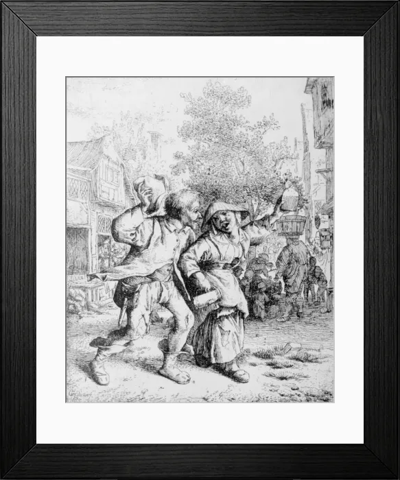 Framed Print : The Drunken Couple, 1685. Creator: Cornelis Dusart Framed Print : The Drunken Couple, 1685. Creator: Cornelis Dusart
