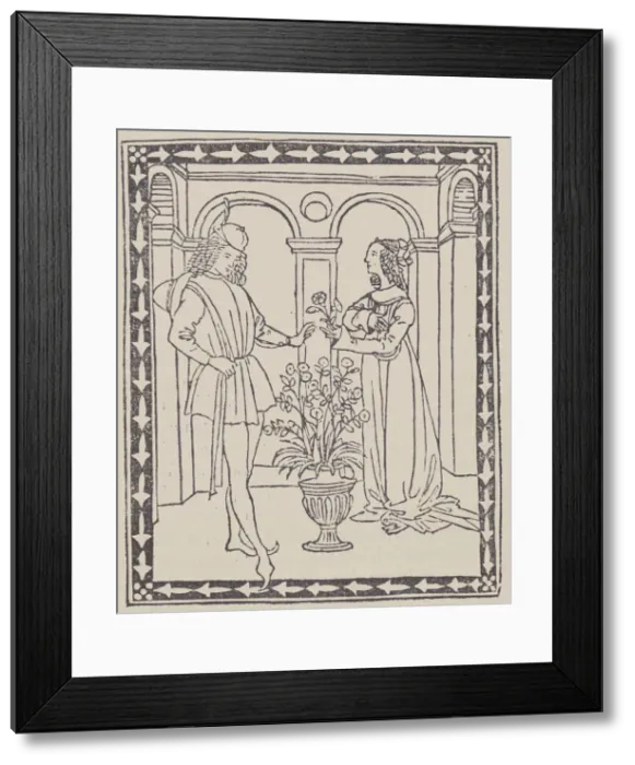 Framed Print : Storia di due amanti (Tale of Two Lovers), ca. 1495-1500. Creator: Unknown Framed Print : Storia di due amanti (Tale of Two Lovers), ca. 1495-1500. Creator: Unknown