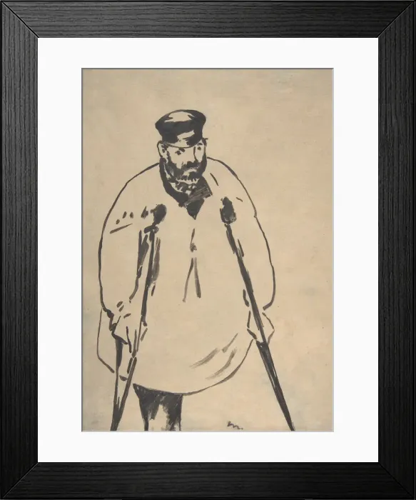 Framed Print : A Man on Crutches, 1878. Creator: Edouard Manet Framed Print : A Man on Crutches, 1878. Creator: Edouard Manet