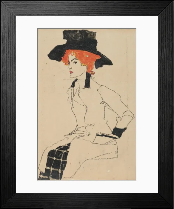 Framed Print : Portrait of a Woman, 1910. Creator: Egon Schiele Framed Print : Portrait of a Woman, 1910. Creator: Egon Schiele