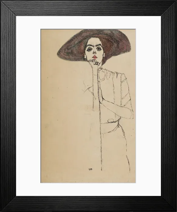 Framed Print : Portrait of a Woman, 1910. Creator: Egon Schiele Framed Print : Portrait of a Woman, 1910. Creator: Egon Schiele