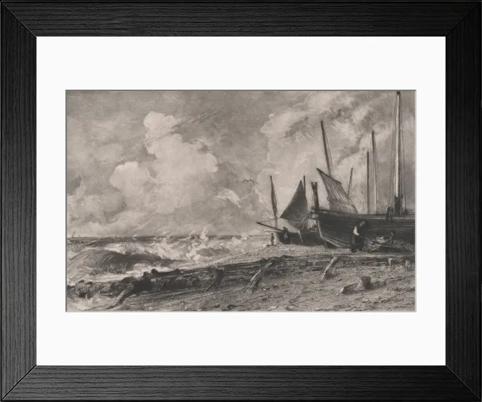 Framed Print : A Sea Beach, 1830. Creator: David Lucas Framed Print : A Sea Beach, 1830. Creator: David Lucas