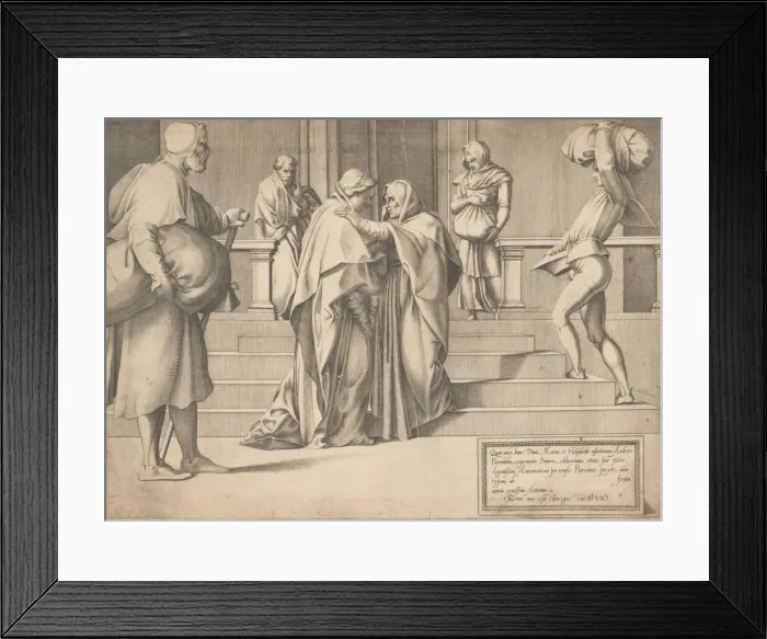 Framed Print : The Visitation, 1561. Creator: Attributed to Enea Vico Framed Print : The Visitation, 1561. Creator: Attributed to Enea Vico
