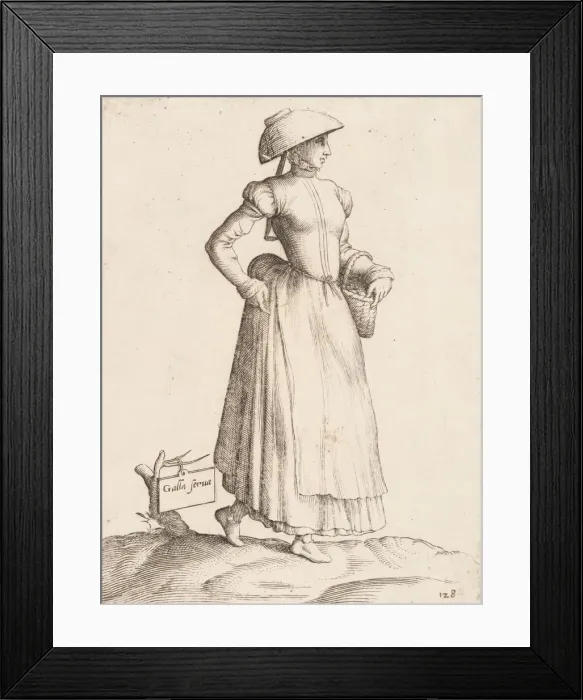 Framed Print : Costume Plate: Galla Serva, ca. 1557-58. Creator: Enea Vico Framed Print : Costume Plate: Galla Serva, ca. 1557-58. Creator: Enea Vico