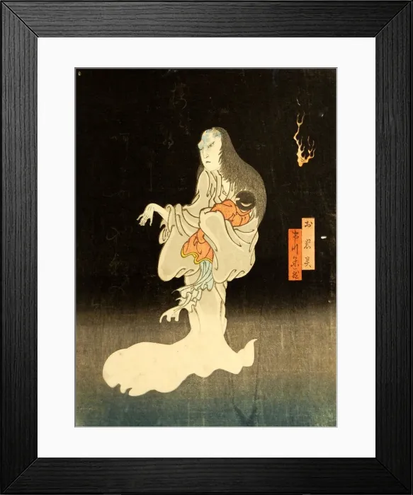 Framed Print : Ichikawa Yonezo as the Ghost of Oiwa, 1865. Creator: Enjaku Framed Print : Ichikawa Yonezo as the Ghost of Oiwa, 1865. Creator: Enjaku
